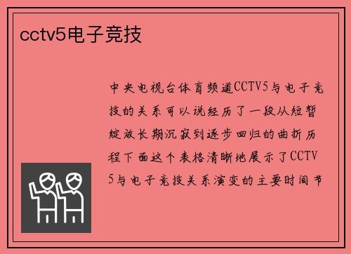 cctv5电子竞技